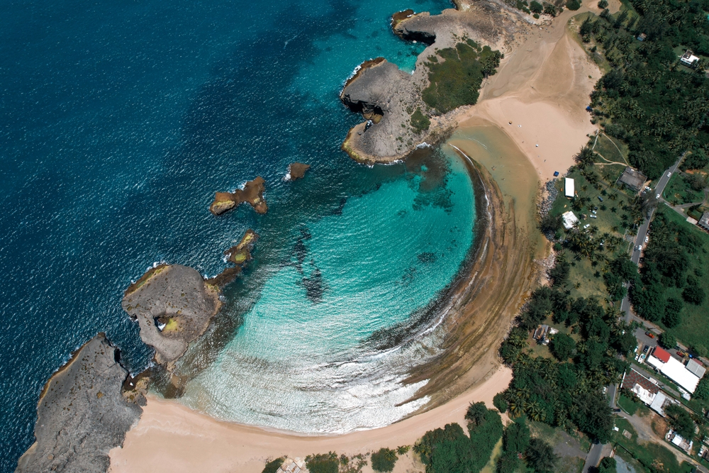 Caracoles,Beach,,Arecibo,,Puerto,Rico,Aerial,Footage,Birds,View