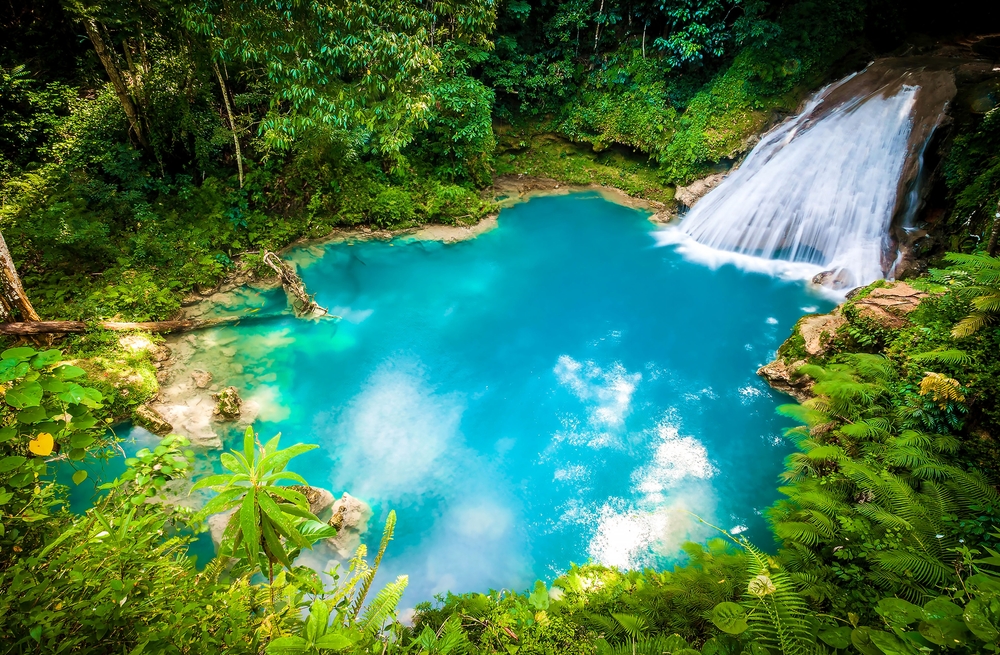 Jamaica,Famous,Blue,Hole,Waterfall,In,Ocho,Rios